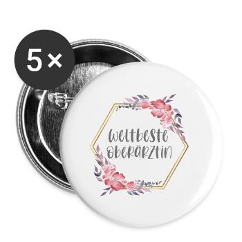 Oberärztin Ärztin Doktorin Beruf Geschenk - Buttons klein 25 mm (5er Pack) - Weiß - Vorne