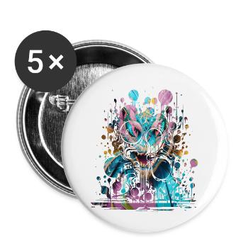 Graffiti Street Art Spray Vintage Schablone Retro - Buttons klein 25 mm (5er Pack) - Weiß - Vorne