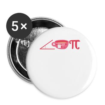 Aiguë Thé Gâteau Cutie Pi Jour Math Geek Connaissance - Lot de 5 petits badges (25 mm) - blanc - Devant