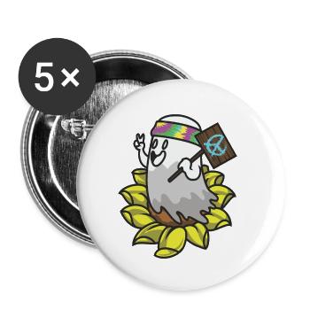 Pumpkin Hippy Halloween Peace Hippie - Buttons small 1''/25 mm (5-pack) - white - Front