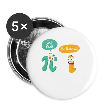 Get Real Be Rational Funny Pi Day Math Teacher - Buttons small 1''/25 mm (5-pack) - white - Front