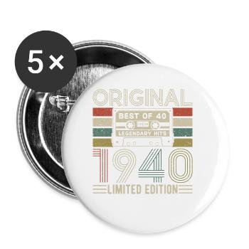1940 - A legendary year - Buttons small 1''/25 mm (5-pack) - white - Front