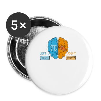 Left I love Pi Day Right Someone said Pie - Buttons small 1''/25 mm (5-pack) - white - Front