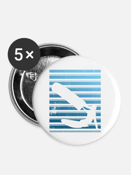 Kiteboarding Kitesurfer Kitesurfing Kiteboarder - Buttons klein 25 mm (5er Pack) - Weiß