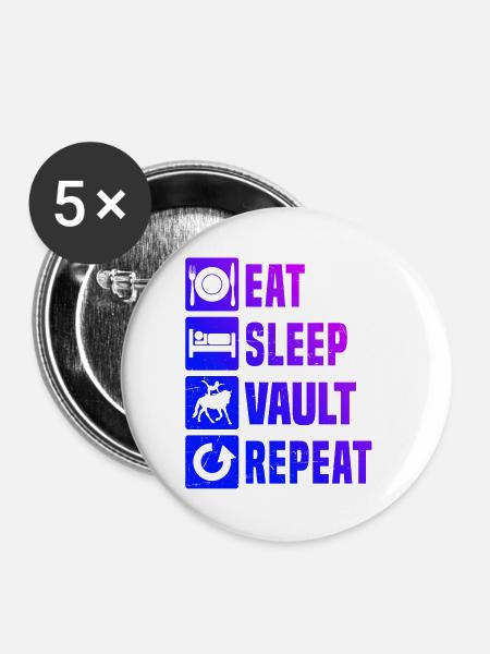 Körperbeherrschung Sportliche Disziplin - Buttons klein 25 mm (5er Pack) - Weiß