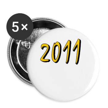 GEBURTSTAG JAHRESZAHL 2011 - Buttons klein 25 mm (5er Pack) - Weiß - Vorne