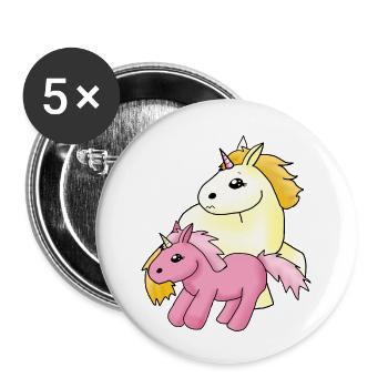 Cheeky Unicorn - Buttons small 1''/25 mm (5-pack) - white - Front