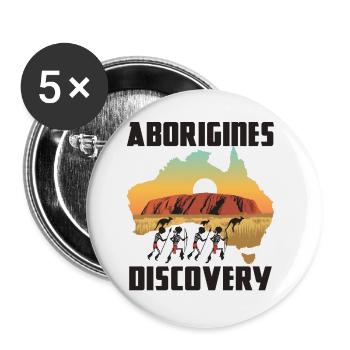 Aboriginal Discovery - Buttons small 1''/25 mm (5-pack) - white - Front