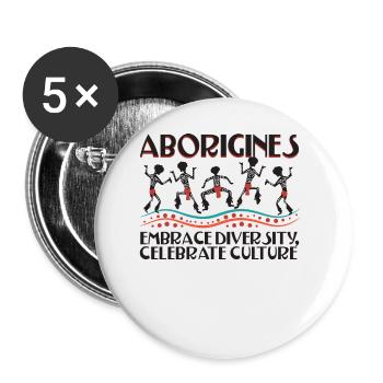 Aboriginal Embrace Diversity - Buttons small 1''/25 mm (5-pack) - white - Front