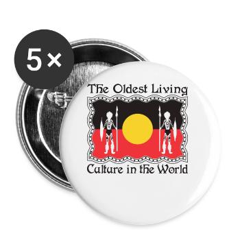 The Oldest Living Culture in the World - Buttons klein 25 mm (5er Pack) - Weiß - Vorne