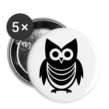 Steinkauz - Buttons klein 25 mm (5er Pack) - Weiß - Vorne