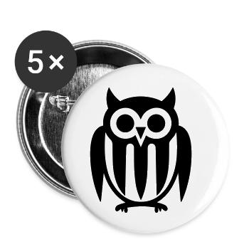 Steinkauz - Buttons klein 25 mm (5er Pack) - Weiß - Vorne