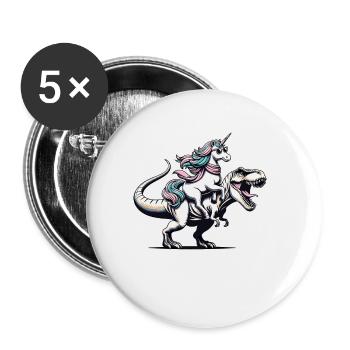 Unicorn Dinosaur Trending Fantasy Creature - Buttons small 1''/25 mm (5-pack) - white - Front