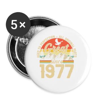 1977 - Ein legendäres Jahr - Buttons klein 25 mm (5er Pack) - Weiß - Vorne