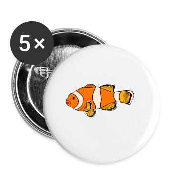 Aquaristik Fischzucht Aquarianer - Buttons klein 25 mm (5er Pack) - Weiß - Vorne