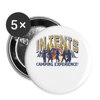Expérience de camping sous tente ! - Lot de 5 petits badges (25 mm) - blanc - Devant