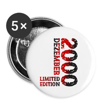 2000 décembre édition limitée 23e anniversaire Décoration - Lot de 5 petits badges (25 mm) - blanc - Devant
