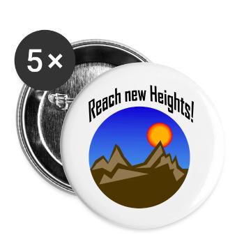 Erreiche neue Höhen! - Buttons klein 25 mm (5er Pack) - Weiß - Vorne