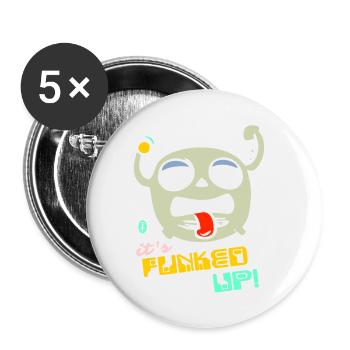 Funk It Up Le Disco Funk, Musique Funky De Dessin Animé - Lot de 5 petits badges (25 mm) - blanc - Devant