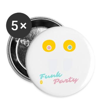 Crazy Eyes: Funk Music Party - Buttons small 1''/25 mm (5-pack) - white - Front