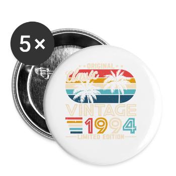 Kultiges 1994 - Zeitloses Geschenk! - Buttons klein 25 mm (5er Pack) - Weiß - Vorne
