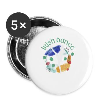 Irish Dance Lustig St. Patricks Day Tanzen Irland - Buttons klein 25 mm (5er Pack) - Weiß - Vorne