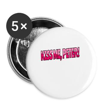 Kiss me, Peter - Buttons small 1''/25 mm (5-pack) - white - Front