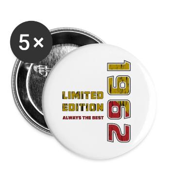 JAHRESZAHL 1962 - Buttons klein 25 mm (5er Pack) - Weiß - Vorne