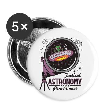 Taktischer Astronomie-Praktiker - Buttons klein 25 mm (5er Pack) - Weiß - Vorne