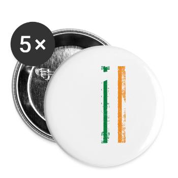 Irlandais Américain Drapeau US pompier hache feu - Lot de 5 petits badges (25 mm) - blanc - Devant