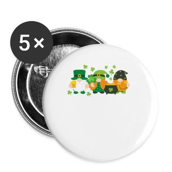 Irish Norse Dwarfs Funny Lucky Leprechauns - Buttons small 1''/25 mm (5-pack) - white - Front