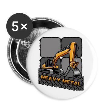 Bagger Baggerführer "Digger" Baggerschaufel - Buttons klein 25 mm (5er Pack) - Weiß - Vorne