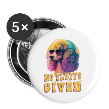 Pas de peluches données - Lot de 5 petits badges (25 mm) - blanc - Devant