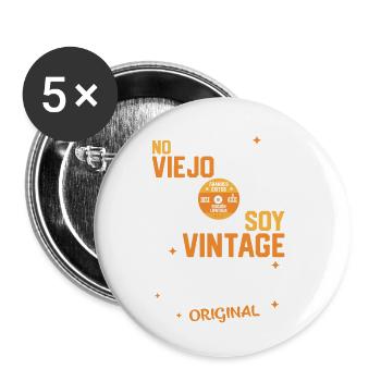 10th Birthday Vintage 2013 - Buttons small 1''/25 mm (5-pack) - white - Front
