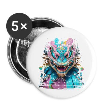 Graffiti Street Art Sprühfarben Cooler Künstler Retro - Buttons klein 25 mm (5er Pack) - Weiß - Vorne