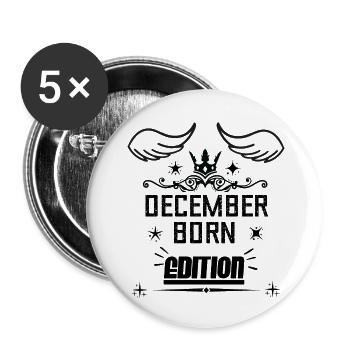 DEZEMBER BORN EDITION - Buttons klein 25 mm (5er Pack) - Weiß - Vorne
