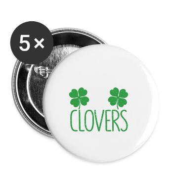 Chillin With My Shamrocks Funny Irish - Buttons small 1''/25 mm (5-pack) - white - Front