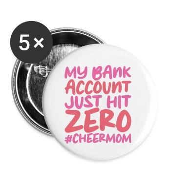 Mon compte bancaire vient d’atteindre zéro - Lot de 5 petits badges (25 mm) - blanc - Devant