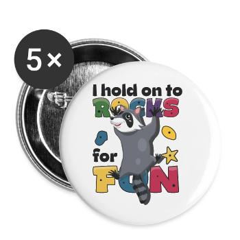 I hold on to rocks for fun - Buttons small 1''/25 mm (5-pack) - white - Front