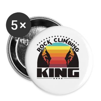 Kletter-König - Buttons klein 25 mm (5er Pack) - Weiß - Vorne