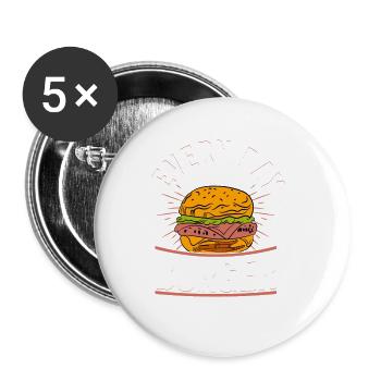Every Day Is Burger Day Meat Buns Food Hamburger - Buttons small 1''/25 mm (5-pack) - white - Front