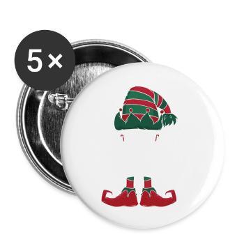 Foster Elf Family Matching Group Christmas Dad - Buttons small 1''/25 mm (5-pack) - white - Front