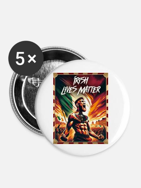 Irish Lives Matter - Buttons klein 25 mm (5er Pack) - Weiß
