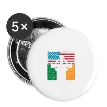 Irlandais par le sang Américain de naissance - Lot de 5 petits badges (25 mm) - blanc - Devant