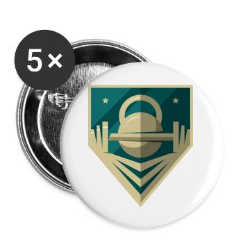 Dumbbell Logo - Buttons small 1''/25 mm (5-pack) - white - Front