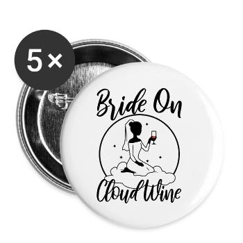 Bride on cloud wine - Buttons small 1''/25 mm (5-pack) - white - Front