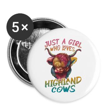 Juste une fille qui aime les vaches - Lot de 5 petits badges (25 mm) - blanc - Devant