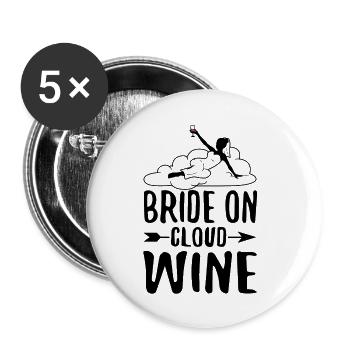 Bride on cloud wine - Buttons small 1''/25 mm (5-pack) - white - Front