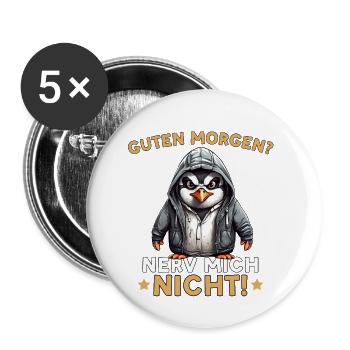 Guten Morgen Nerv Mich Nicht - Buttons klein 25 mm (5er Pack) - Weiß - Vorne