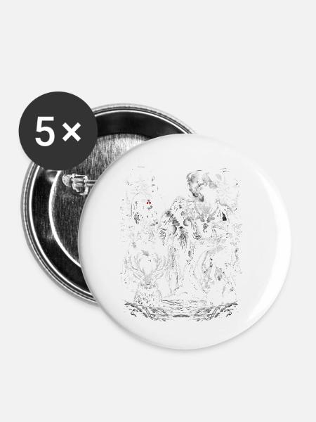 Cryptids Group - Buttons klein 25 mm (5er Pack) - Weiß